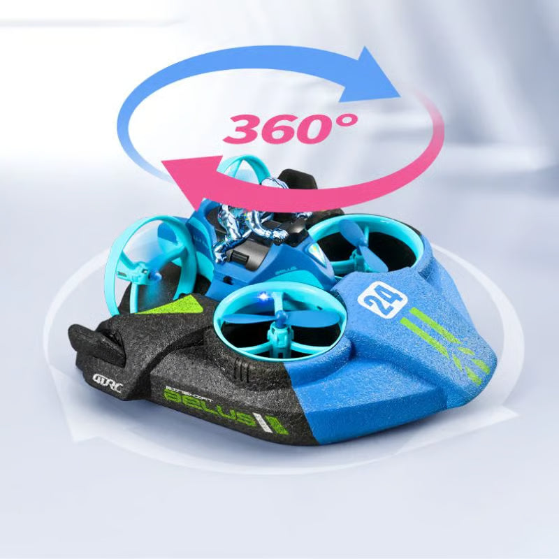 3-in-1 Water, Land & Air RC Drone – 360° Stunt with Remote Controller