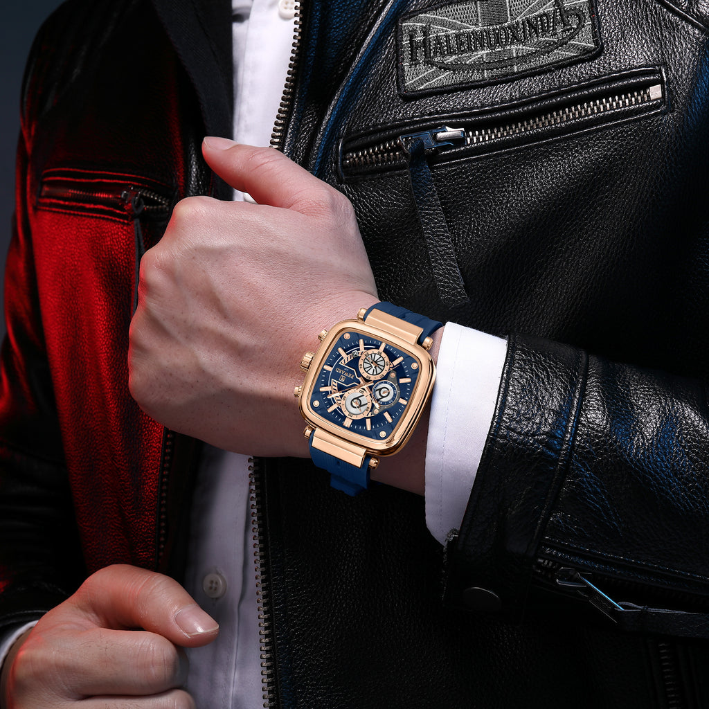 Reward VIP Men’s Watch – Modern Square Dial with Comfortable Silicone Strap