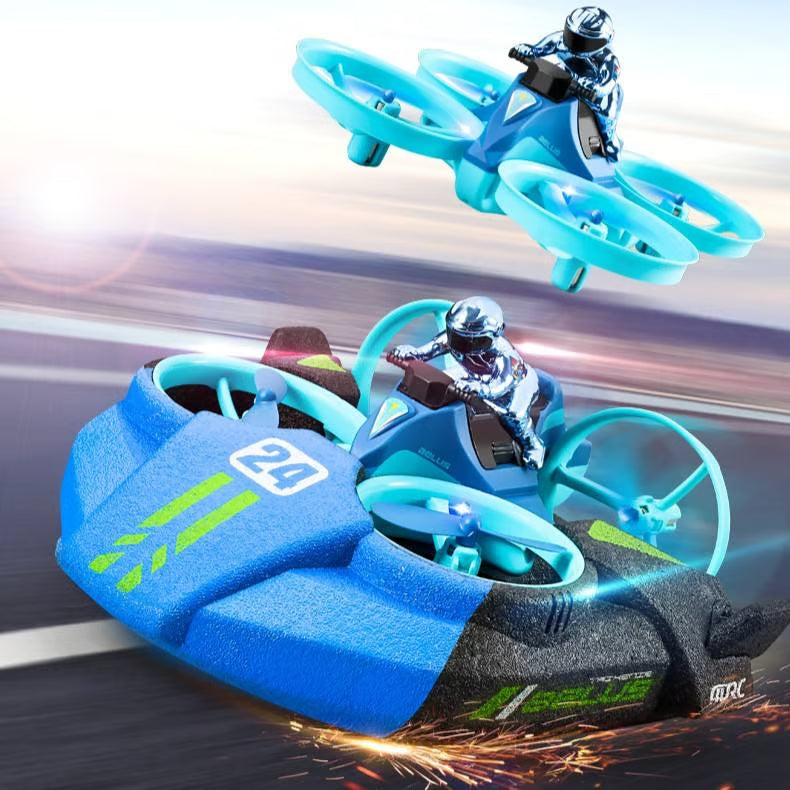 3-in-1 Water, Land & Air RC Drone – 360° Stunt with Remote Controller
