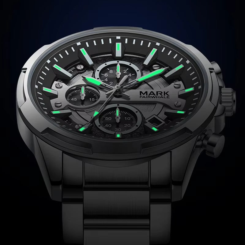 Luxury Men’s Chronograph Watch With Box – Mark Fairwhale Watch